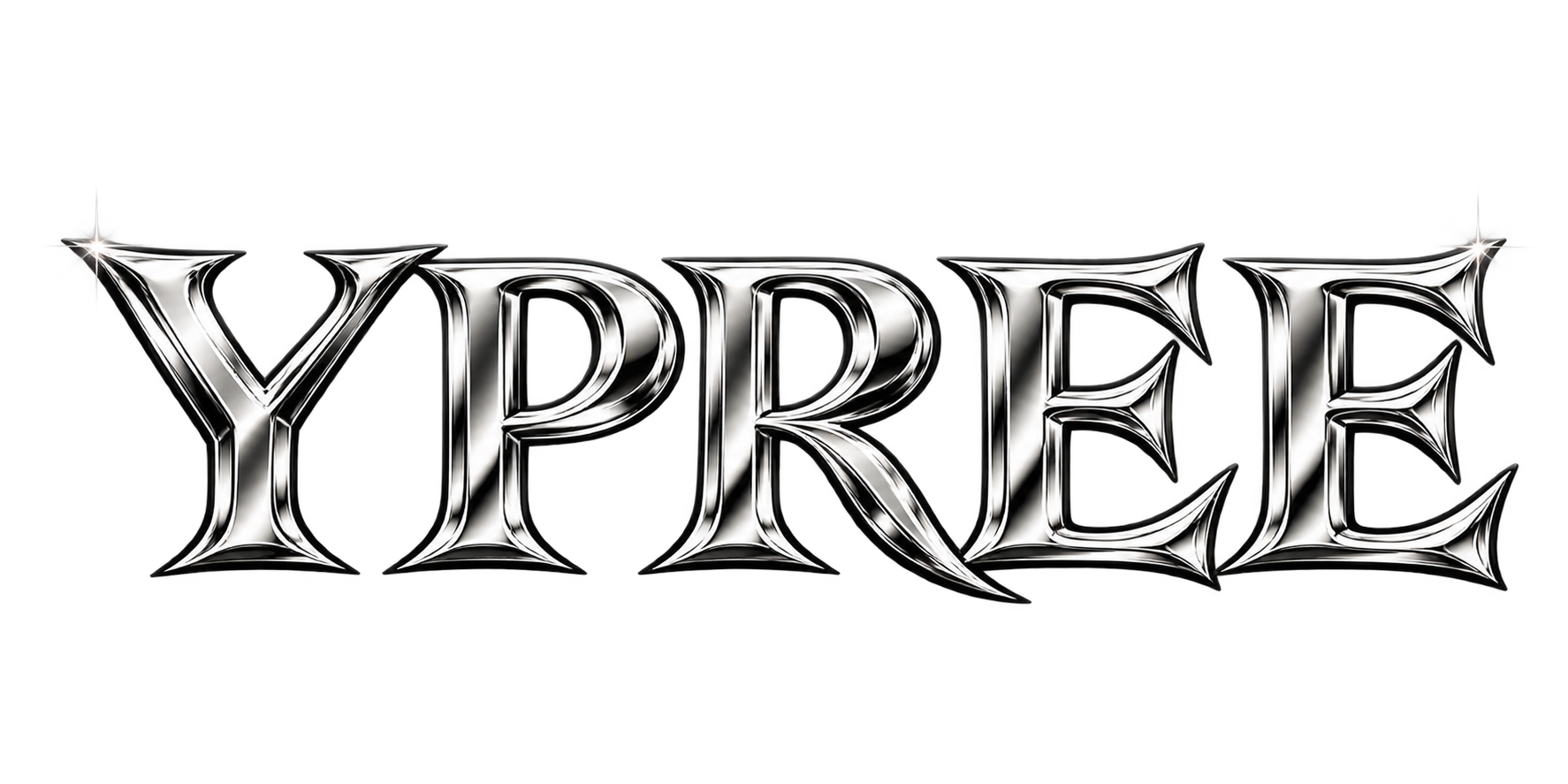 YPREE chrome wordmark